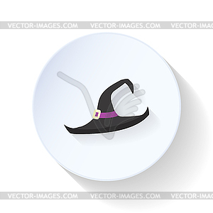 Witch hat flat icon - vector image