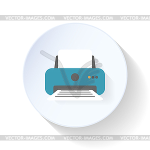 Office printer flat icon - vector clip art