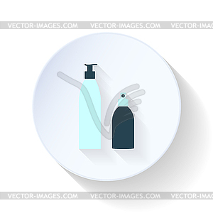 Mousse and hairspray flat icon - vector clipart