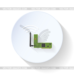 Wi-fi card flat icon - vector clip art