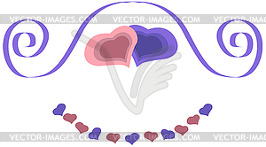 Curl с сердечками - клипарт в векторе / векторное изображение