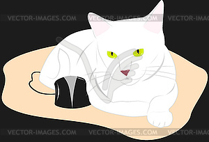 Cat and mouse - vector image