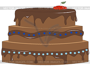 Chocolate cake - vector clipart