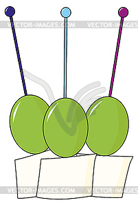 Snacks on stick - vector clip art