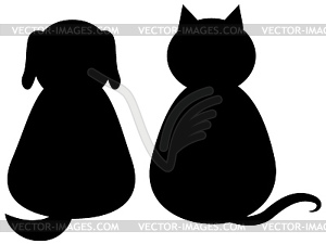 Cat and dog - vector clipart