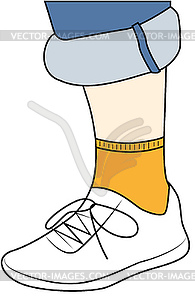 Foot in sneaker - vector image