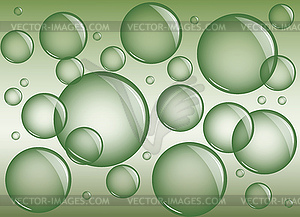 Green background with bubbles - vector clipart / vector image