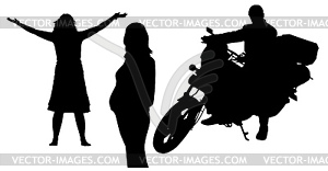 Silhouettes of people - vector image