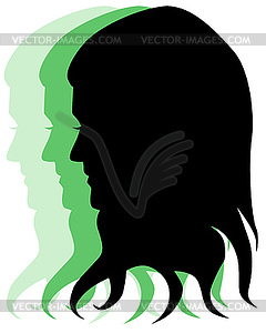 Silhouette of face - vector clipart