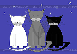 Three cats - vector clip art