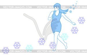 Girl winter - vector image