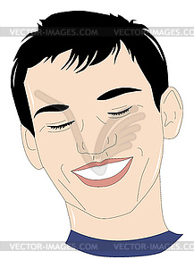 Portrait of happy young man - vector image