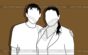 Man and woman - vector clipart