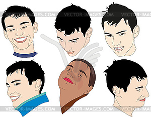 Set of faces - vector clip art