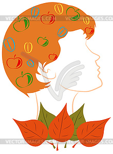 Girl - Autumn - vector image