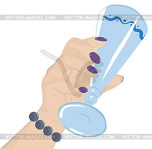 Wine glass in hand - vector clip art