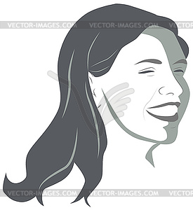 Portrait of young girl - vector EPS clipart