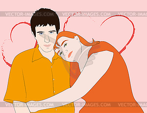 Couple in love - vector clipart