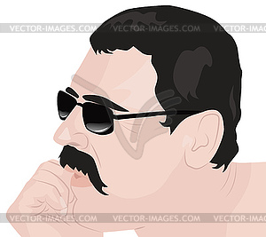 Portrait of thinking man - vector clip art