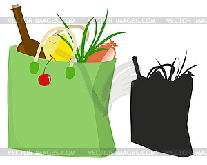 Bag with food - vector clip art