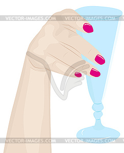 Female hand with glass - vector image