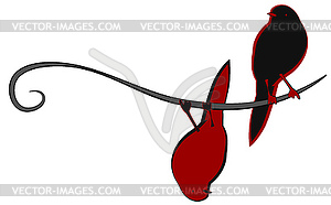 Two birds - vector clip art