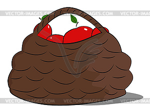 Basket with apples - vector clipart