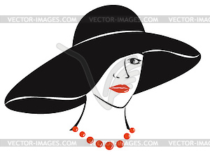 Girl in hat - vector clipart