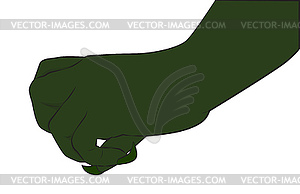 Green monster hand - vector image