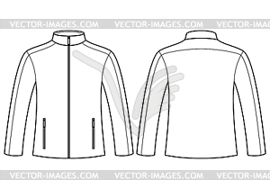 Jacket template - front and back - vector image