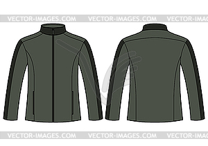 Jacket template - front and back - vector clipart