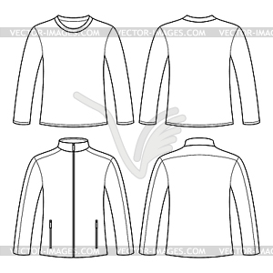 Jacket and Long-sleeved T-shirt - vector clip art