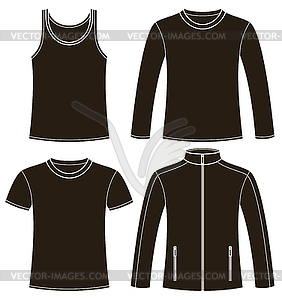 Singlet, T-shirt, Long-sleeved T-shirt and Jacket - vector clip art