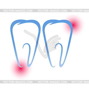 Sick teeth - vector clip art