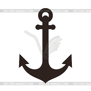 Anchor sign - white & black vector clipart