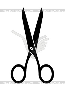 Ножницы символ - черно-белый векторный клипарт