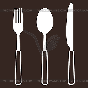 Knife, fork and spoon - vector clipart
