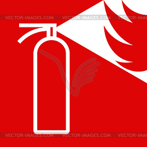 Fire extinguisher sign - vector clip art