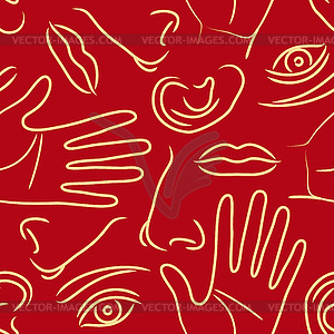 Body parts pattern - vector image