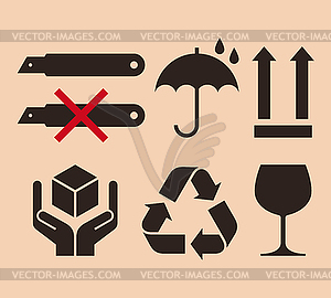 Packing symbols - vector clip art