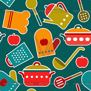 Colorful seamless pattern of kitchen utensil - vector EPS clipart