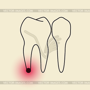 Toothache - Pulpitis - stock vector clipart