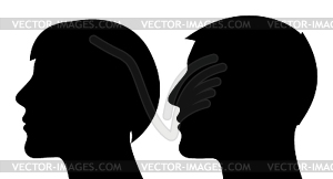 Couple silhouette man and woman - stock vector clipart