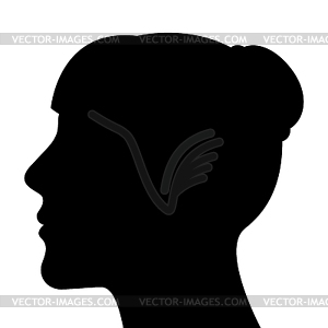 Silhouette of woman head - vector clipart