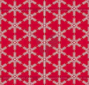 Red seamless snowflake pattern - vector image