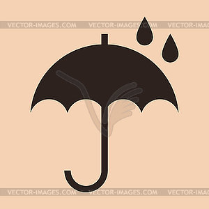 Umbrella - packing symbol - vector image