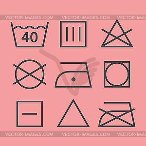 Washing symbols - stock vector clipart