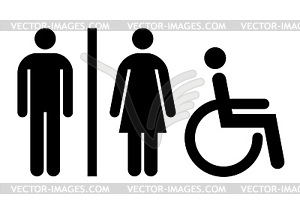 Toilet, wc, restroom sign - vector image