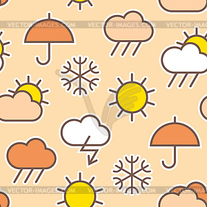 Бесшовные погоды символов - изображение в векторном формате