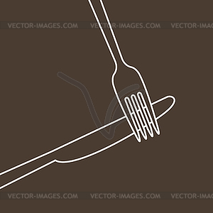 Ножом и вилкой - векторное изображение клипарта